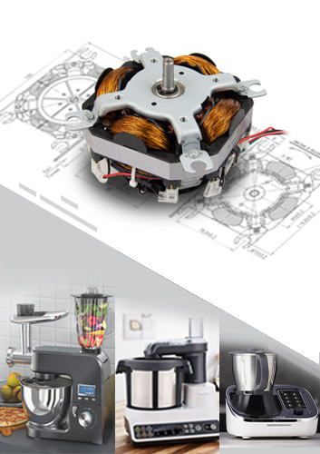 高效率扁平电机PU1215系列新型四级串激电机 成熟应用于厨房多功能厨师机中